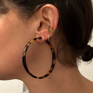 Resin Tortoise Hoop Earrings